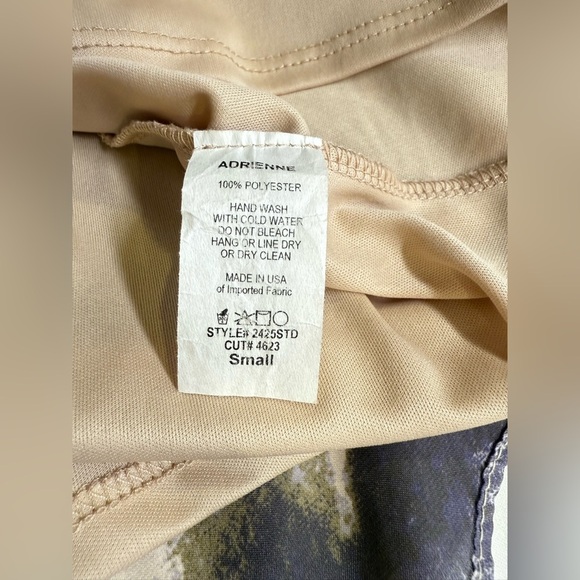 ADRIENNE Gray/lavender & green abstract print surplice layered mini dress size S - Picture 11 of 14